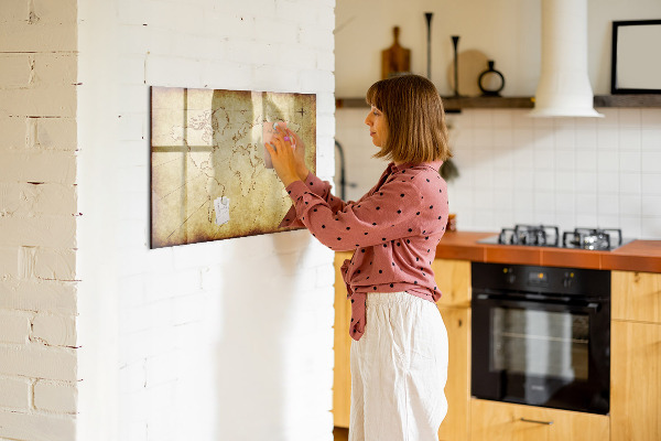 Magnettafel zum schreiben Eine Weltkarte mit persönlichen Erinnerungen