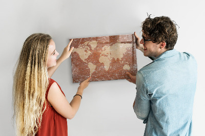 Magnettafel zum schreiben Weltkarte mit Fotostandorten