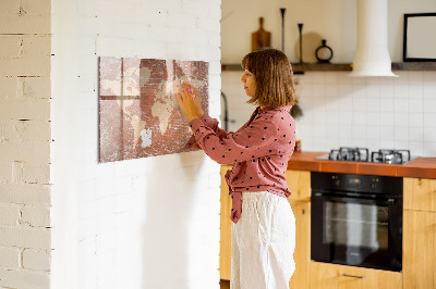 Magnettafel zum schreiben Weltkarte mit Fotostandorten