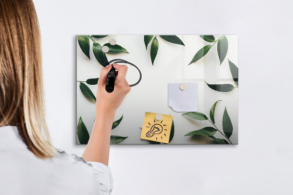 Schreib magnettafel Stilvolle Memotafel mit Pflanzen
