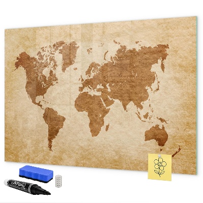 Schreib magnettafel Eine Weltkarte mit Gedenkstätten