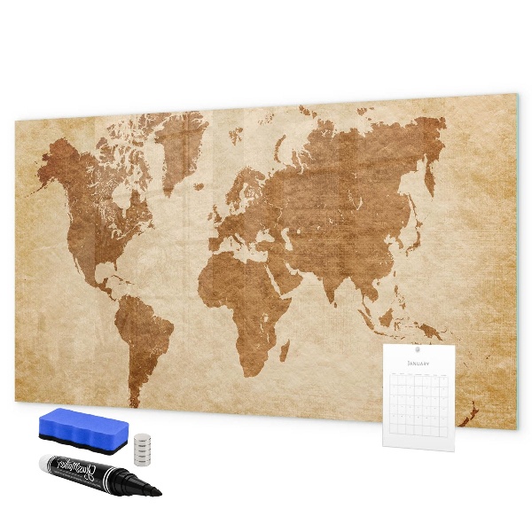 Schreib magnettafel Eine Weltkarte mit Gedenkstätten