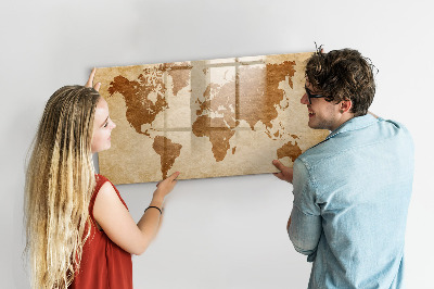 Schreib magnettafel Eine Weltkarte mit Gedenkstätten