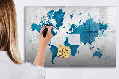 Magnettafel zum schreiben Weltkarte mit persönlichen Fotos