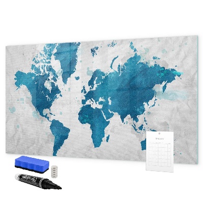 Magnettafel zum schreiben Weltkarte mit persönlichen Fotos