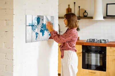 Magnettafel zum schreiben Weltkarte mit persönlichen Fotos