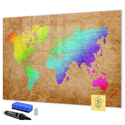 Schreib magnettafel Bunte Karte mit Fotopunkten