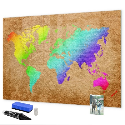 Schreib magnettafel Bunte Karte mit Fotopunkten