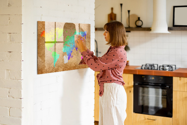 Schreib magnettafel Bunte Karte mit Fotopunkten