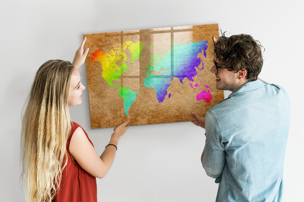 Schreib magnettafel Bunte Karte mit Fotopunkten