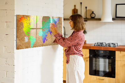 Schreib magnettafel Bunte Karte mit Fotopunkten