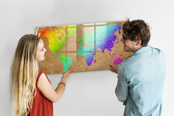 Schreib magnettafel Bunte Karte mit Fotopunkten