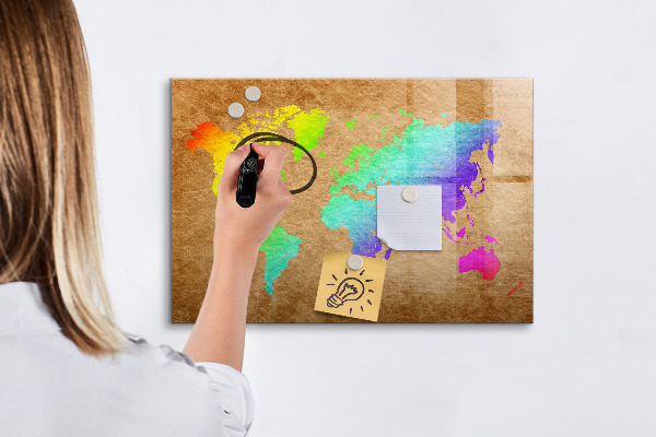 Schreib magnettafel Bunte Karte mit Fotopunkten