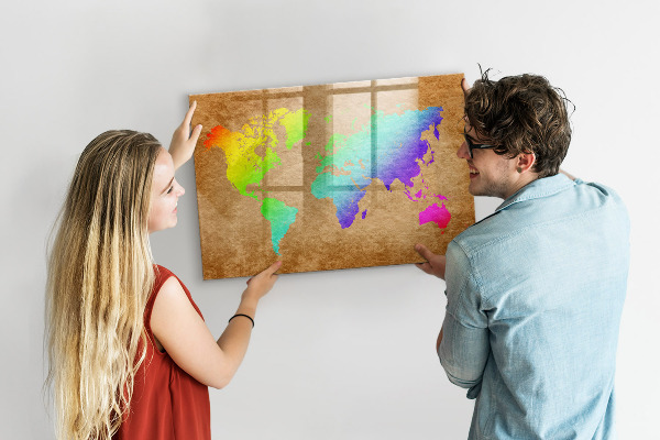 Schreib magnettafel Bunte Karte mit Fotopunkten