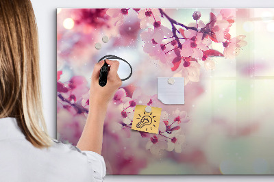 Magnettafel zum schreiben Blumencollage mit Fotos und Notizen