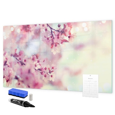 Magnettafel zum schreiben Blumencollage mit Fotos und Notizen