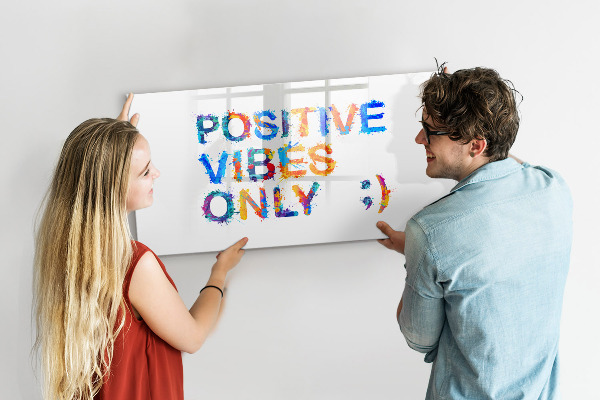 Magnettafel zum schreiben Positive Stimmung in einem farbenfrohen Stil