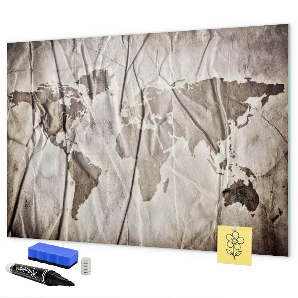 Schreib magnettafel Weltkarte mit Fotos und Zubehör