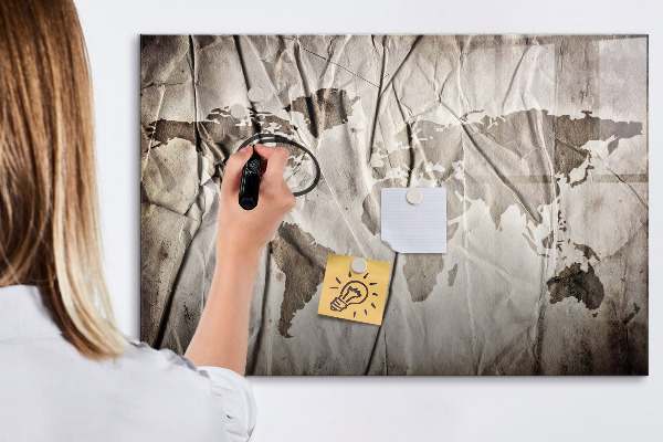 Schreib magnettafel Weltkarte mit Fotos und Zubehör