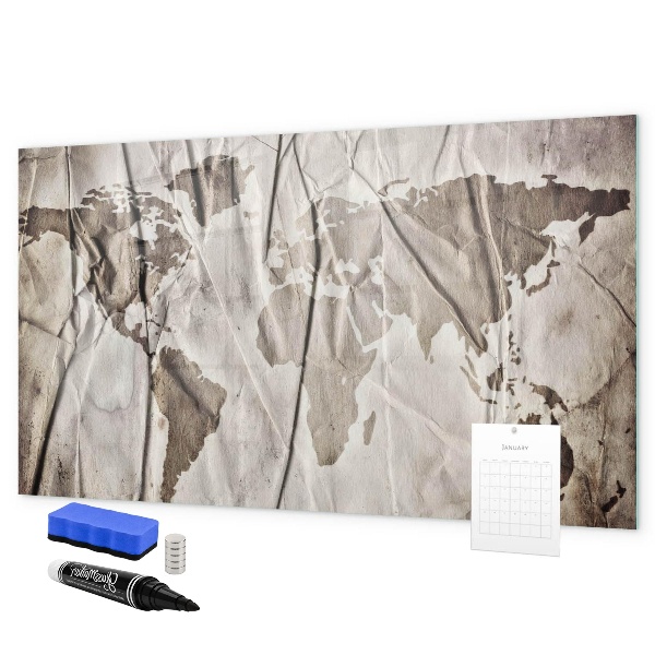 Schreib magnettafel Weltkarte mit Fotos und Zubehör