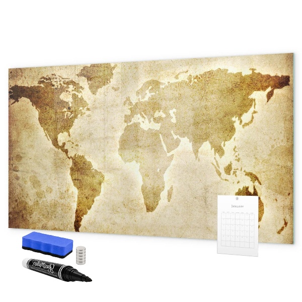 Schreib magnettafel Eine Weltkarte mit persönlichen Erinnerungen