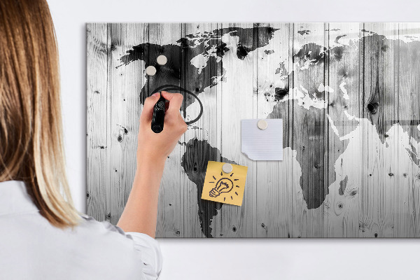 Magnettafel zum schreiben Eine Weltkarte mit persönlichen Erinnerungen