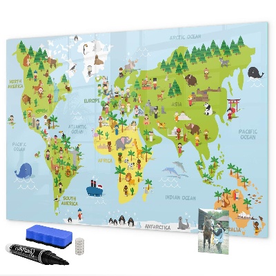 Magnettafel zum schreiben Interaktive Weltkarte mit Fotos