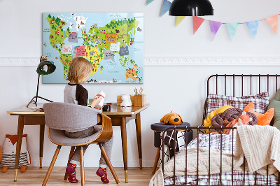 Magnettafel zum schreiben Interaktive Weltkarte mit Fotos