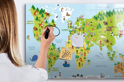Magnettafel zum schreiben Interaktive Weltkarte mit Fotos