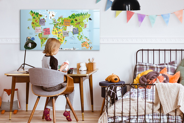 Magnettafel zum schreiben Interaktive Weltkarte mit Fotos