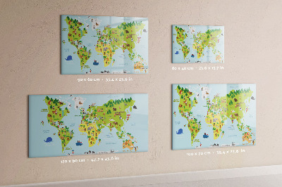 Magnettafel zum schreiben Interaktive Weltkarte mit Fotos