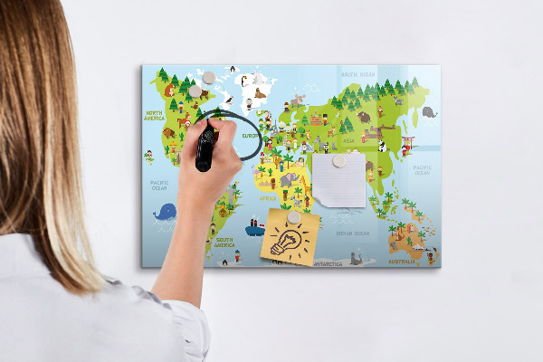 Magnettafel zum schreiben Interaktive Weltkarte mit Fotos
