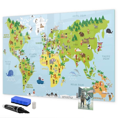 Magnettafel zum schreiben Interaktive Weltkarte mit Fotos