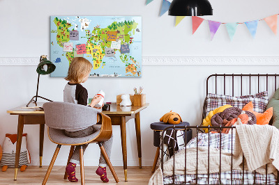 Magnettafel zum schreiben Interaktive Weltkarte mit Fotos