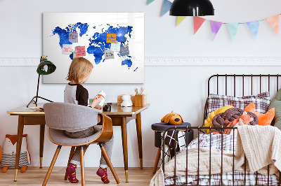Schreib magnettafel Weltkarte mit Fotostandorten