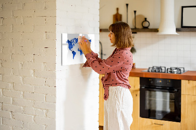 Schreib magnettafel Weltkarte mit Fotostandorten
