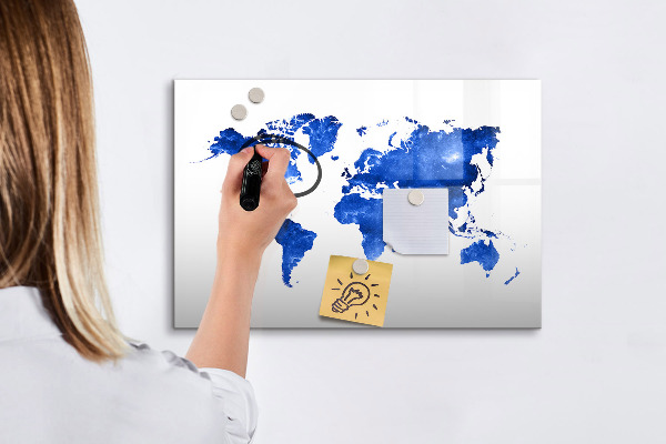 Schreib magnettafel Weltkarte mit Fotostandorten