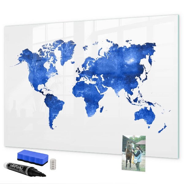 Schreib magnettafel Weltkarte mit Fotostandorten