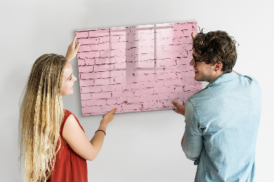 Schreib magnettafel Rosa Wand mit Platz für Fotos