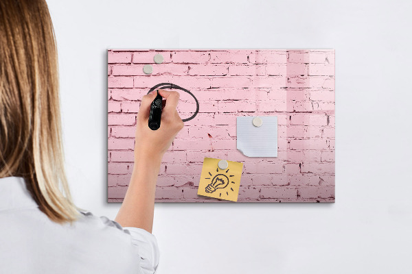 Schreib magnettafel Rosa Wand mit Platz für Fotos