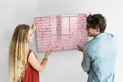 Schreib magnettafel Rosa Wand mit Platz für Fotos