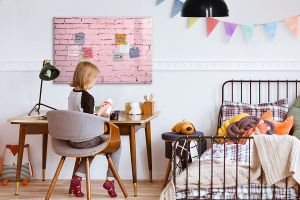 Schreib magnettafel Rosa Wand mit Platz für Fotos