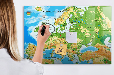 Magnettafel zum schreiben Eine Europakarte für persönliche Erinnerungen