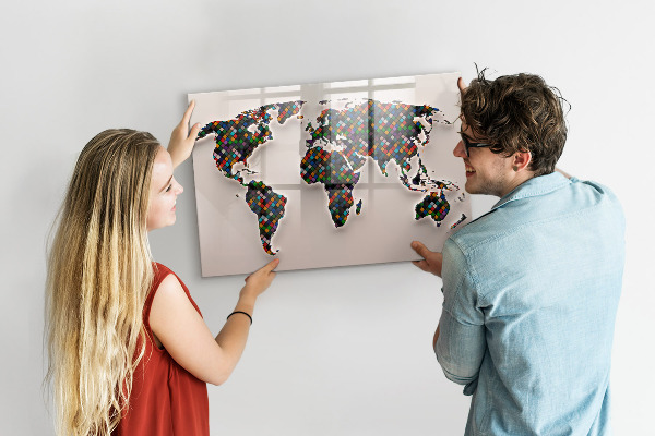 Magnettafel zum schreiben Interaktive Welt mit Fotospots