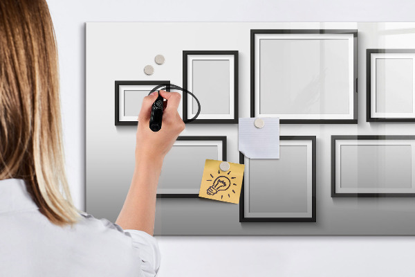Magnettafel zum schreiben Moderne Pinnwand für Fotos und Notizen