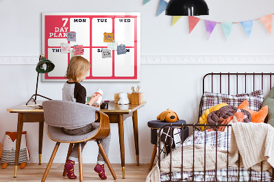 Schreib magnettafel Wochenplan mit Platz für Fotos