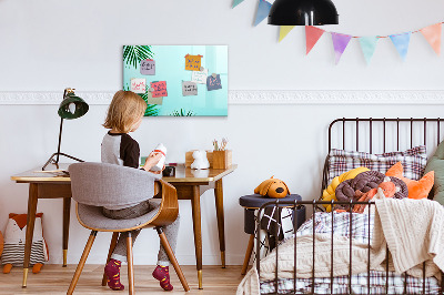 Magnettafel zum schreiben Grünes Poster für Fotos und Notizen