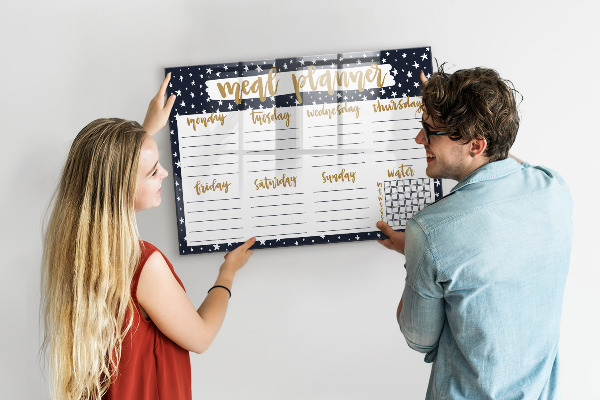 Schreib magnettafel Speiseplan für jede Woche