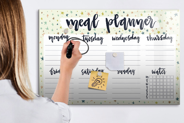 Magnettafel zum schreiben Speiseplan für jede Woche