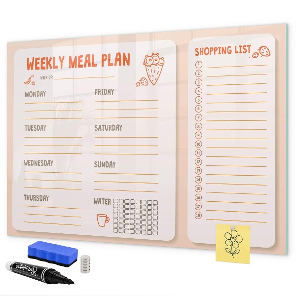 Magnettafel zum schreiben Speiseplan für jede Woche